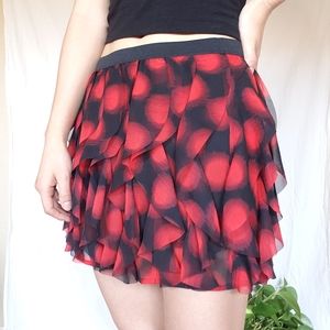 Chiffon black and red mini skirt